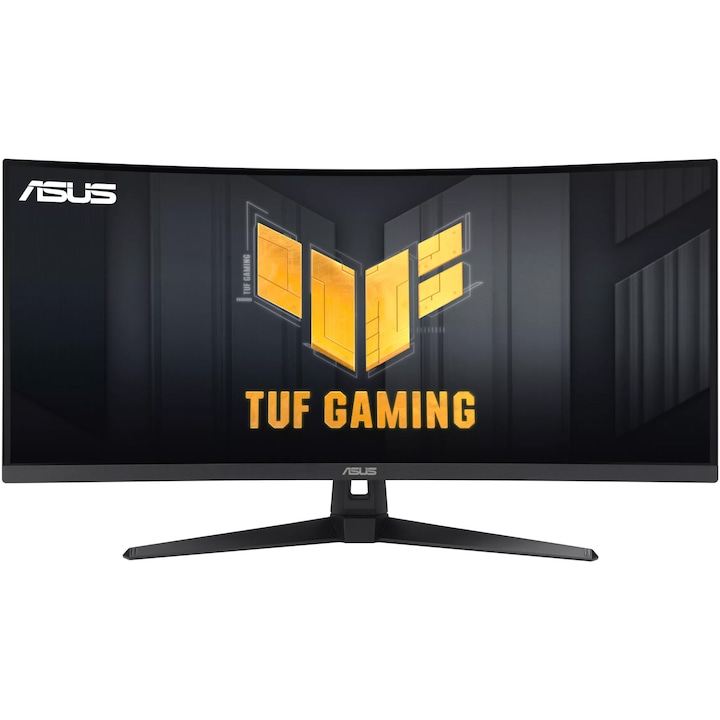 ASUS TUF Gaming VG34VQ3B gamer monitor – 34 hüvelykes WQHD (3440x1440), ívelt, 180Hz, ELMB SYNC, FreeSync Premium, 1 ms MPRT, 90% DCI-P3, DisplayWidget Center