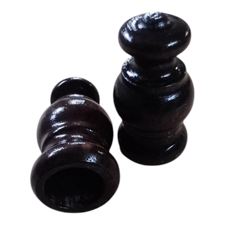 Set 2 ornamente din lemn pentru galerii 28 mm, Model Roma, Culoare Wenge
