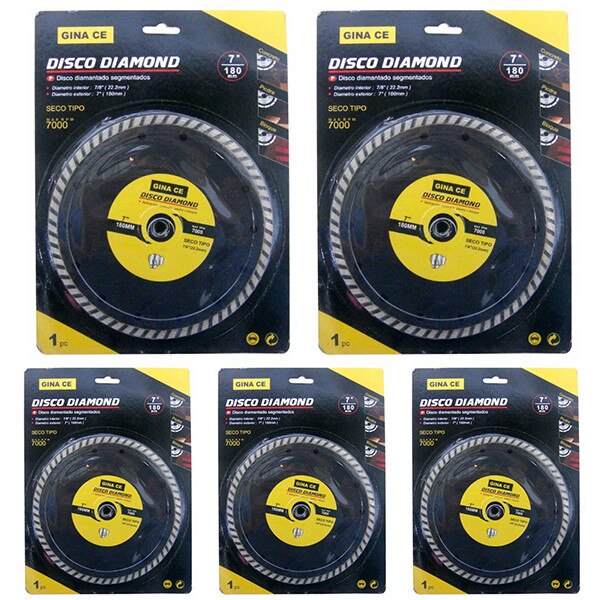 Pachet - 5 x Disc diamantat, 180 mm