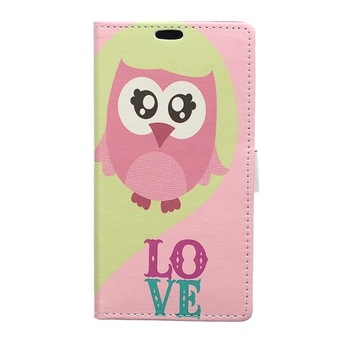 Husa HTC U11, Imprimeu LOVE Pattern and Pink Owl, Deschidere Laterala, Inchidere Magnetica Husa HTC U11, Imprimeu LOVE Pattern and Pink Owl, Deschidere Laterala, Inchidere Magnetica