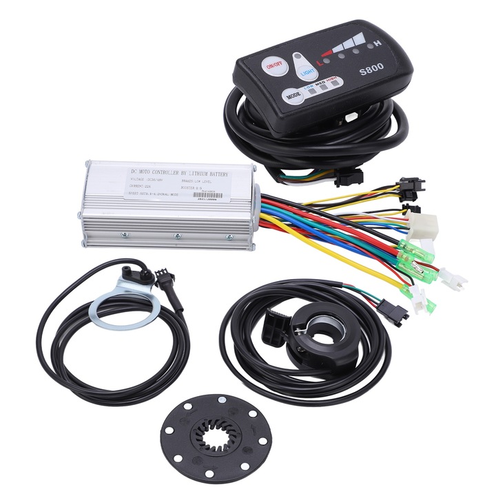 Kit de conversie bicicleta electrica Enforose, controler 22A, panou LED-S800, senzor asistenta, 500W, 36V/48V