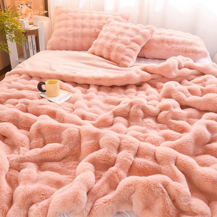 Плюшено одеяло Enforose, дебел двустранен дизайн, 70x100cm, 200x240cm, многоцветно