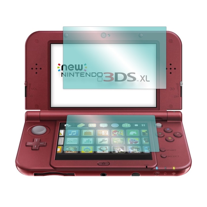 Regeneratív hidrogél képernyővédő fólia Nintendo 3DS XL-hez, OPTIM SOLUTION, Rugalmas Hydro-Crystal, Regeneratív szilikon játékkonzolhoz, Láthatatlan védelem, Karcolásgátló, Könnyű telepítés, Ütéscsillapító, Átlátszó