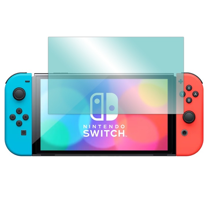 Regeneratív hidrogél képernyővédő fólia Nintendo Switch OLED-hez, OPTIM SOLUTION, Rugalmas hidrokristály, Regeneratív szilikon játékkonzolhoz, Láthatatlan védelem, Karcolásgátló, Könnyű telepítés, Ütéscsillapító, Átlátszó