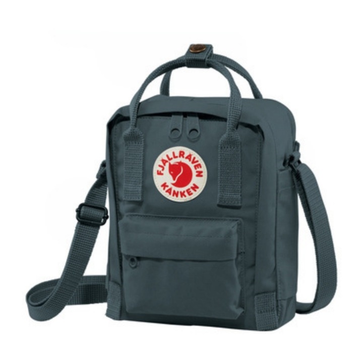 Fjallraven Kanken Kicsi és praktikus táska, válltáska és mobiltelefon táska, bárhol hordható, 20cm x 15cm x 11cm - Sötétszürke