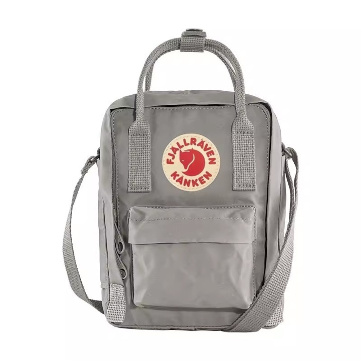 Fjallraven Kanken válltáska, kompakt, praktikus és könnyen hordozható, elfér benne egy mobiltelefon, matt színű, 20cm x 15cm x 11cm
