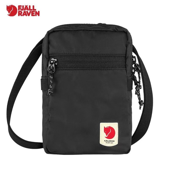 Чанта за рамо Fjallraven Kanken, моден артикул, черна, 17см x 10см x 4см