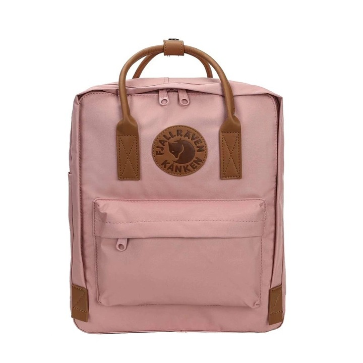 Раница Fjallraven Kanken II, елегантен цветен блок дизайн, светло розов/кафяв, 38 x 27 x 13 см
