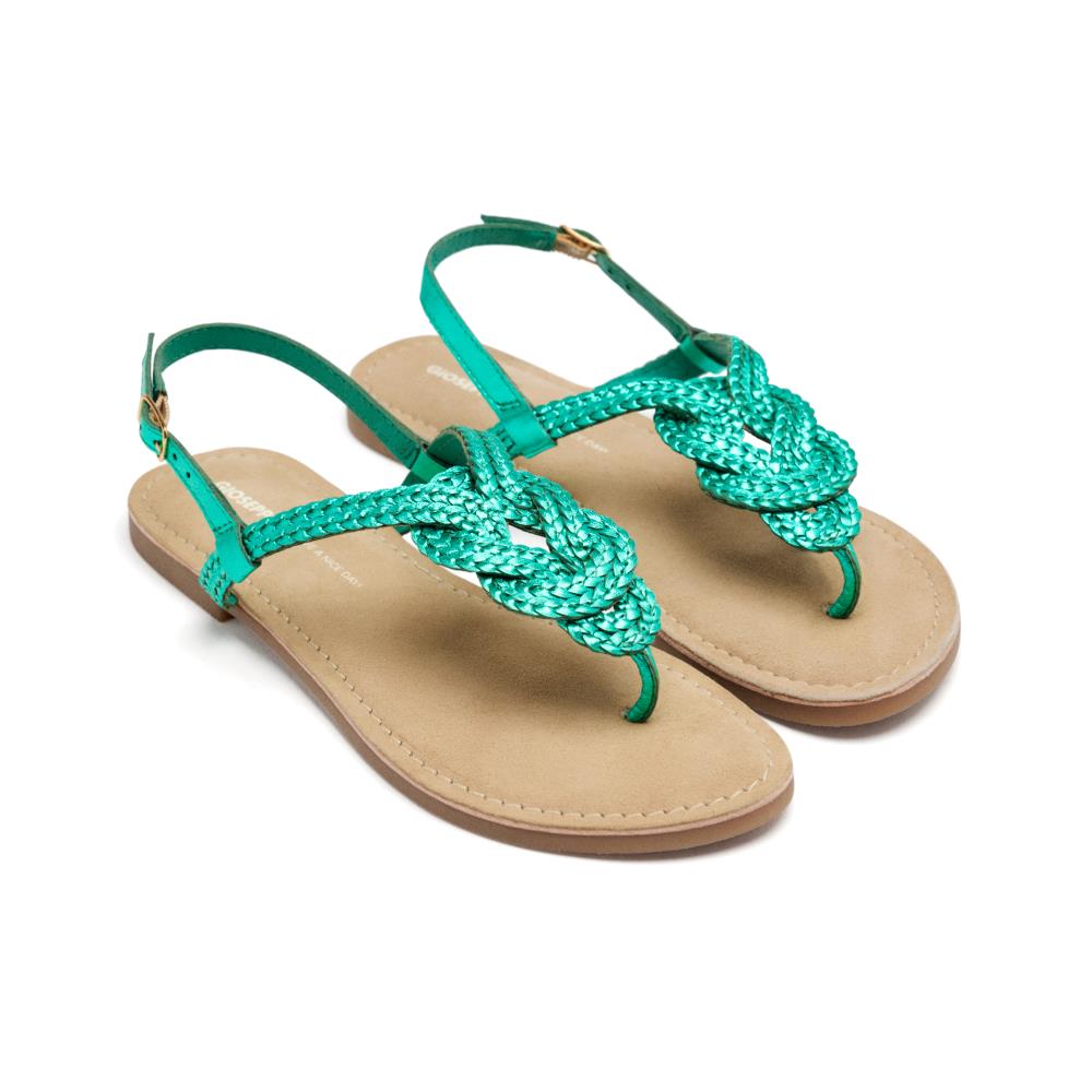 Gioseppo, Sandale de piele cu bareta separatoare Zupanja, Acvamarin, 38