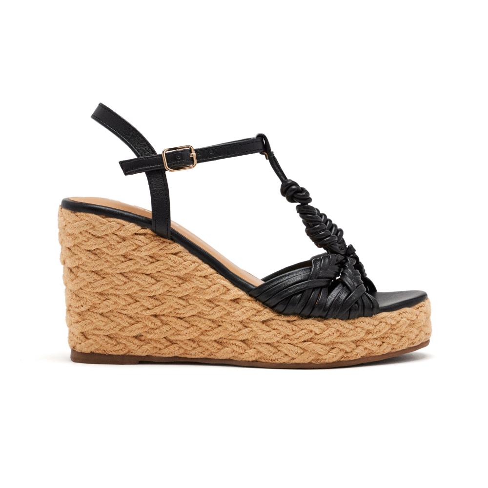 Gioseppo, Sandale din piele cu talpa wedge Castine, Negru, 41