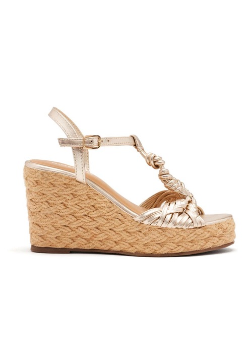 Gioseppo, Sandale din piele cu talpa wedge Castine, Auriu