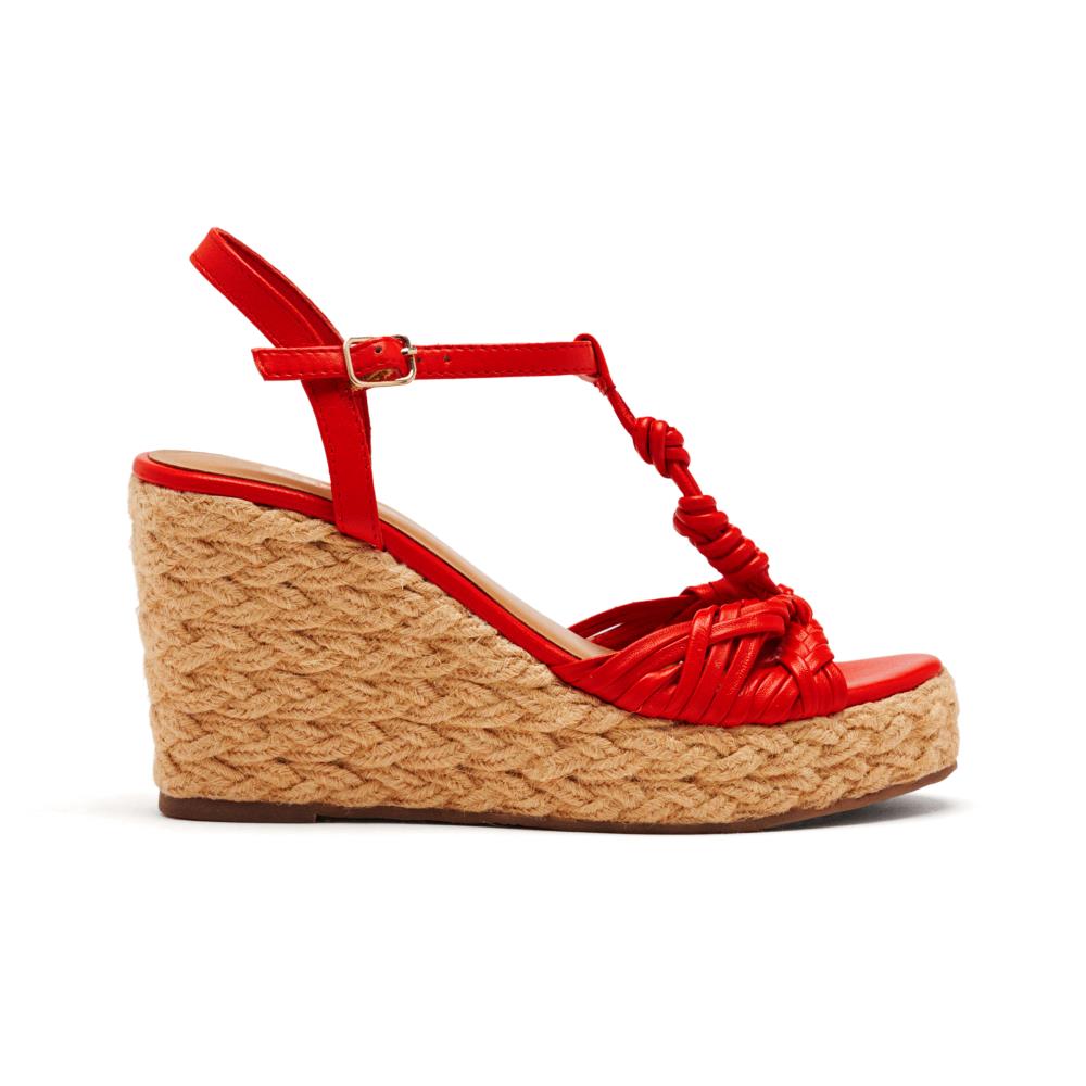 Gioseppo, Sandale din piele cu talpa wedge Castine, Rosu, 41