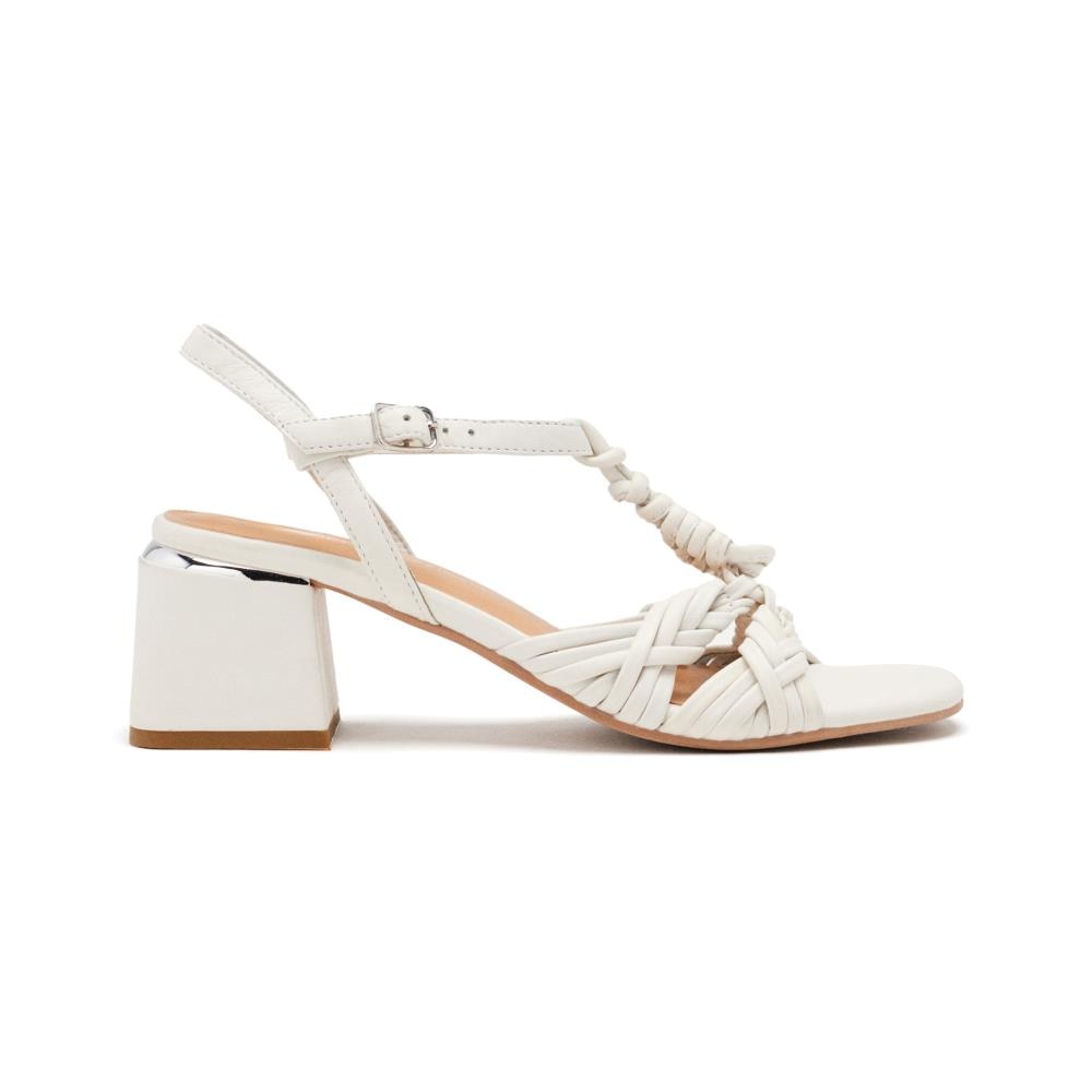 Gioseppo, Sandale din piele cu barete impletite Barnard, Alb, 36
