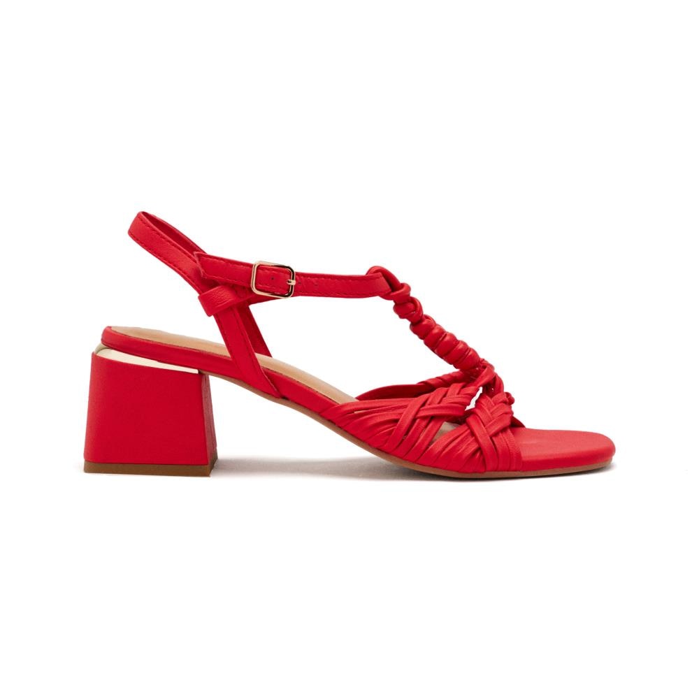 Gioseppo, Sandale din piele cu barete impletite Barnard, Rosu, 39