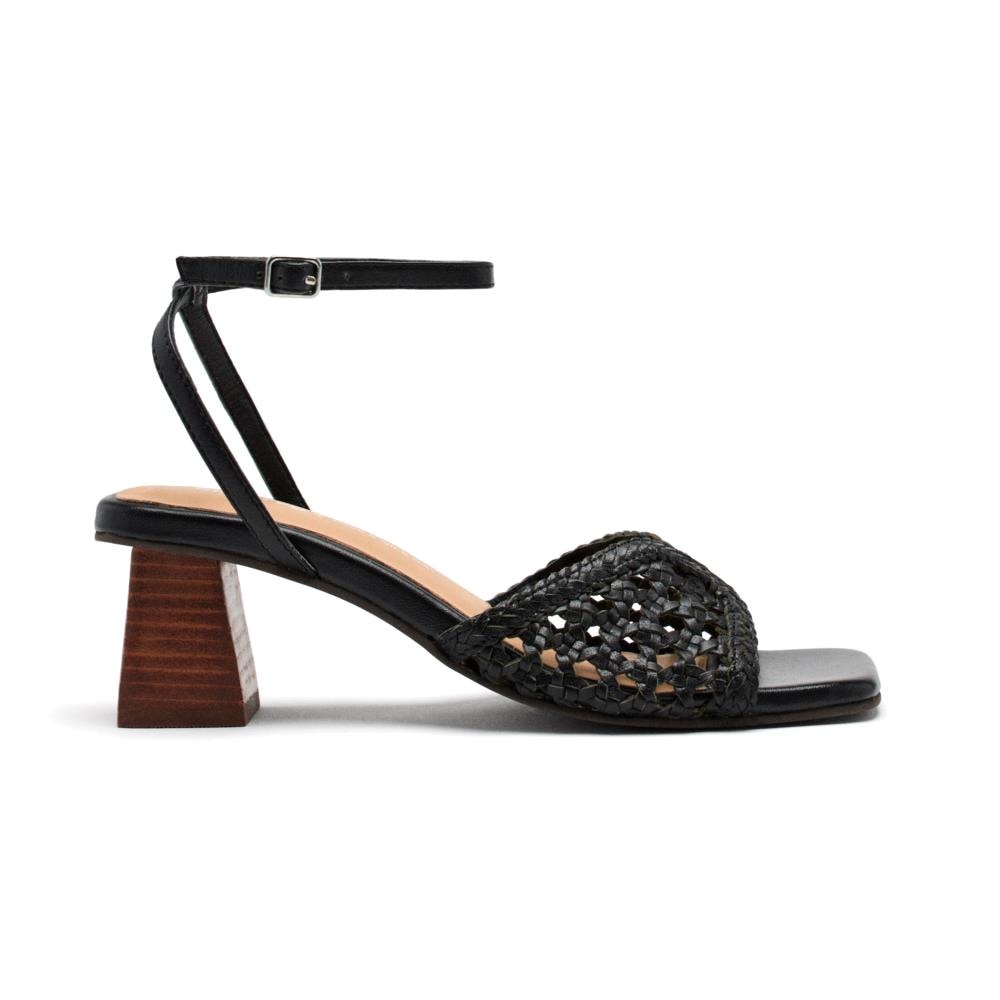 Gioseppo, Sandale din piele cu toc masiv Burnside, Negru, 37