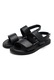 Gioseppo, Sandale din piele cu model uni si inchidere velcro, Negru, 29 EU