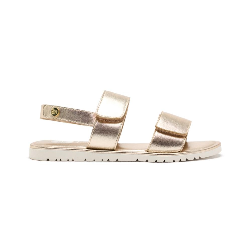 Gioseppo, Sandale din piele cu model uni si inchidere velcro, Auriu, 31 EU