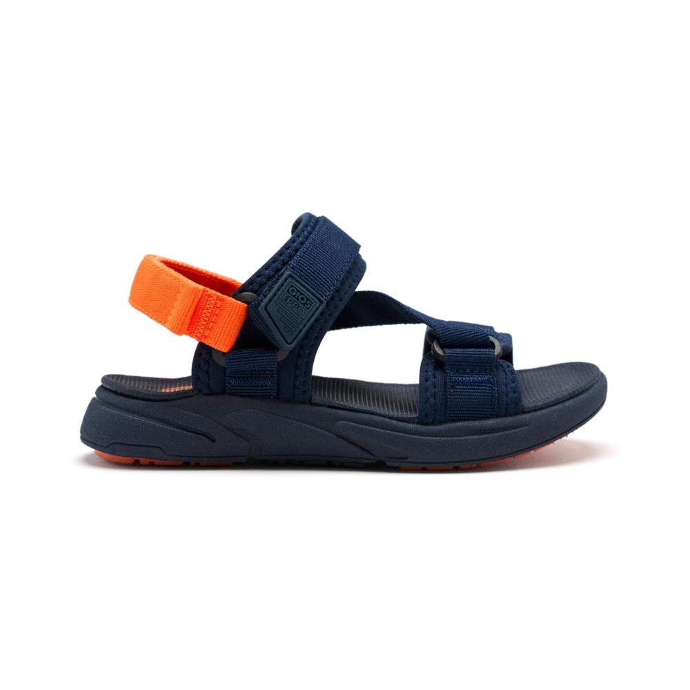Gioseppo, Sandale din material textil cu talpa plata si inchidere velcro, Albastru royal, Bleumarin, 27 EU