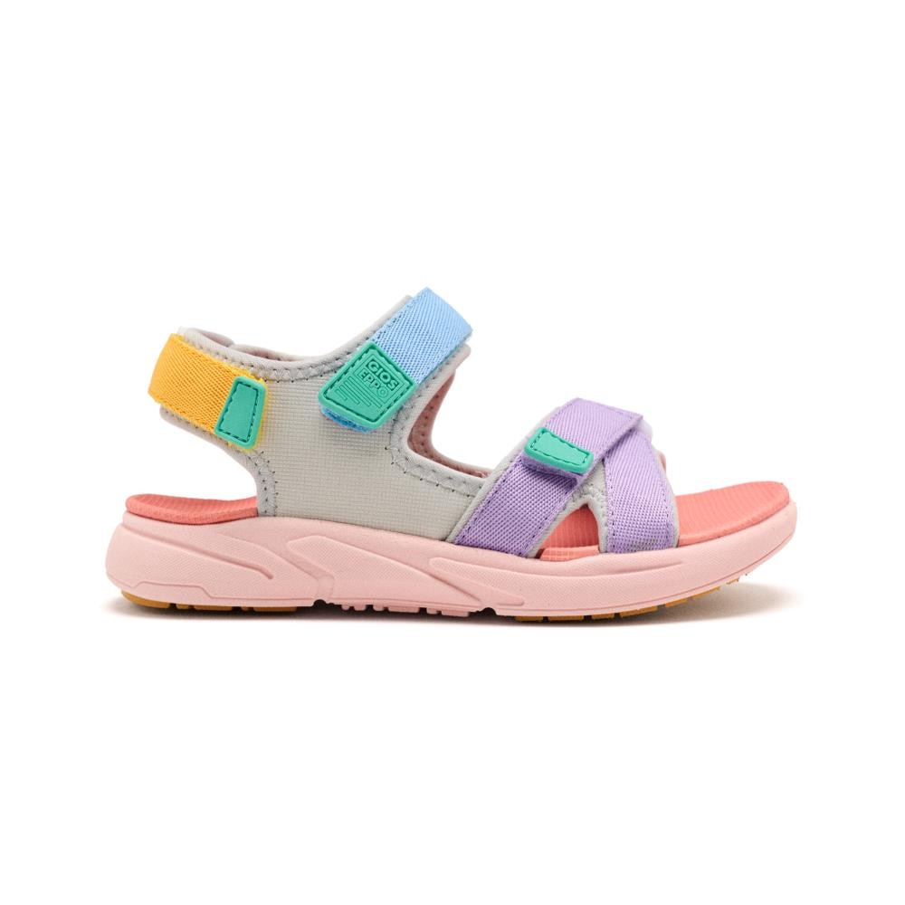 Gioseppo, Sandale cu talpa plata si inchidere velcro, Corai, 35 EU