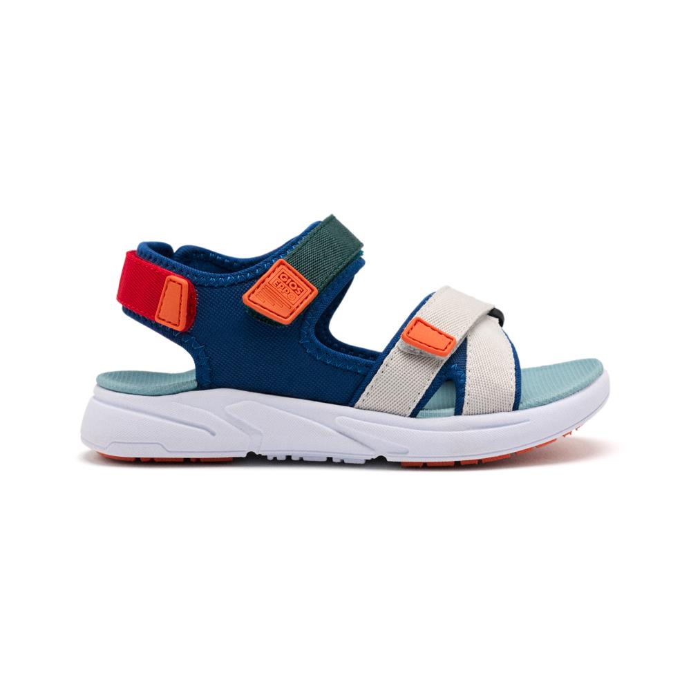 Gioseppo, Sandale cu talpa plata si inchidere velcro, Rosu, Albastru, 39 EU
