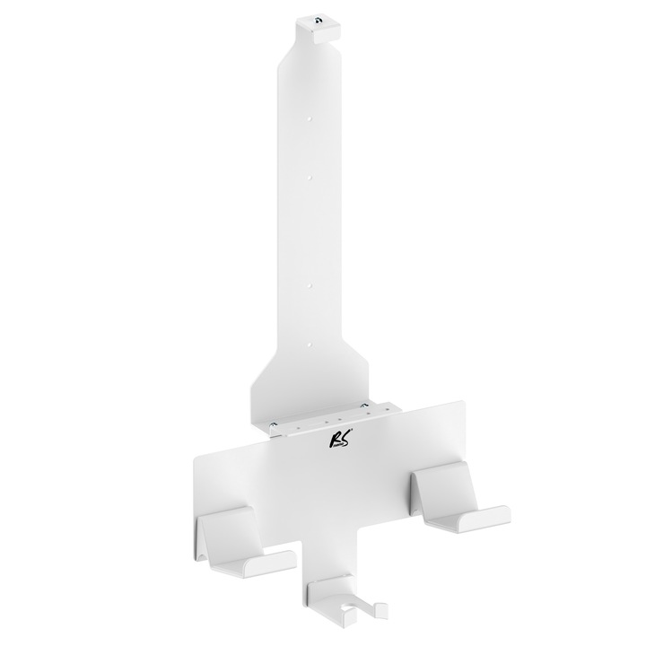 Suport de perete pentru PlasyStation 5 NanoRS RS181, cu suport pentru controlere, 10 kg, alb