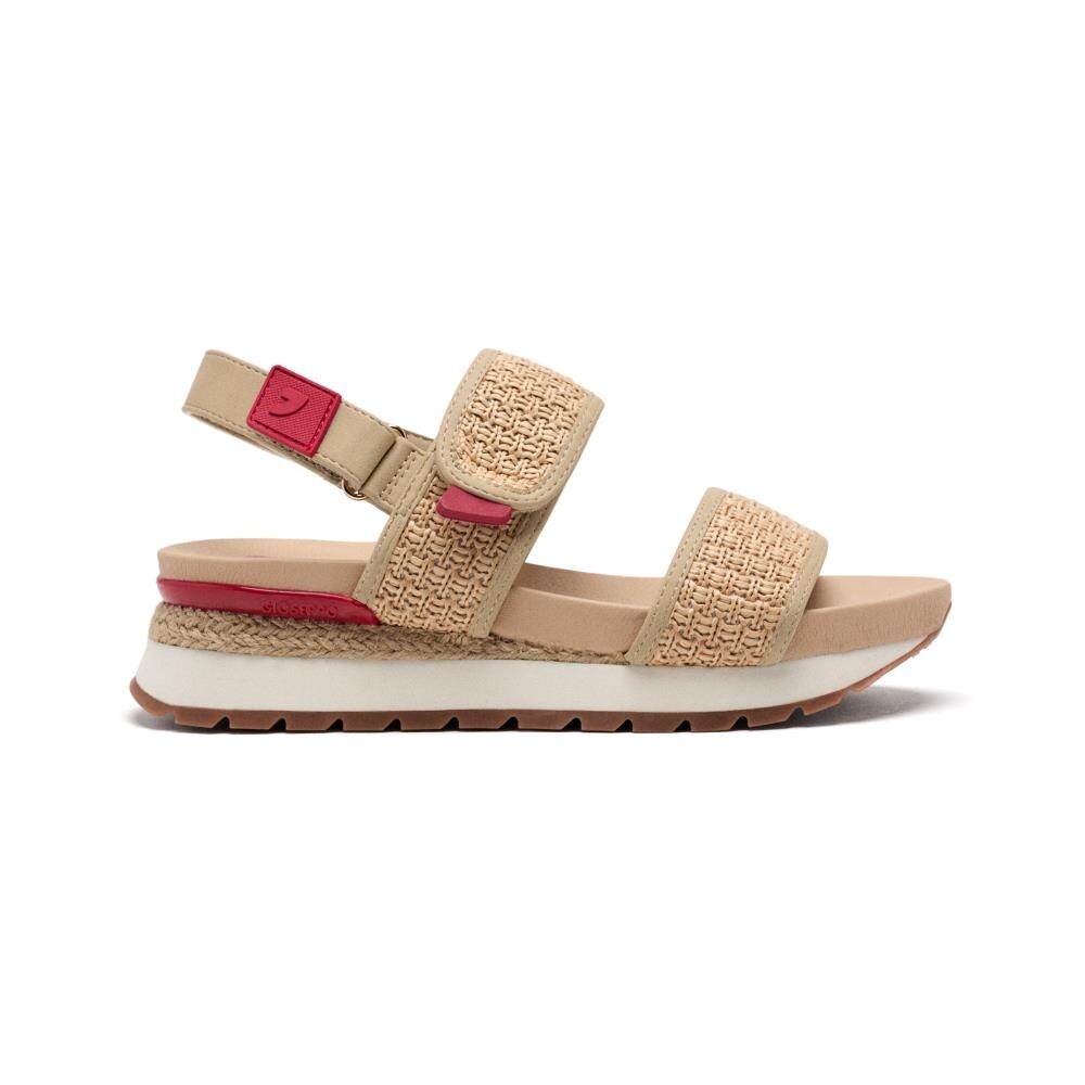 Gioseppo, Sandale din piele ecologica cu talpa wedge, Bej, 39