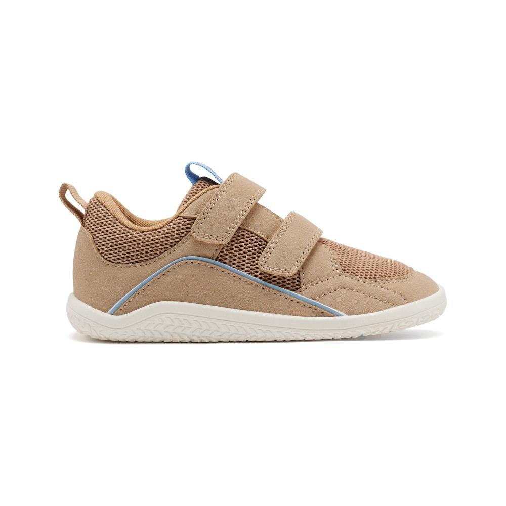 Gioseppo, Pantofi sport cu inchidere velcro si garnituri din plasa, Maro taupe, 21 EU