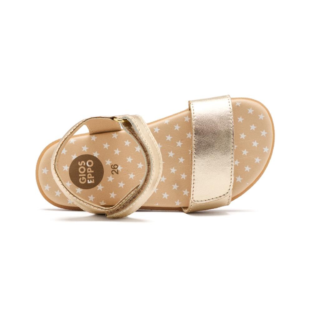 Gioseppo, Sandale din piele cu inchidere velcro Hubbard, Auriu, 27 EU