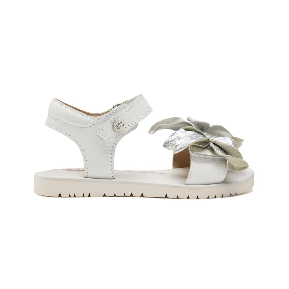 Gioseppo, Sandale din piele cu detalii cu model floral Marinette, Alb, 37 EU