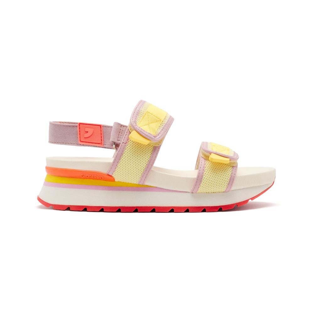 Gioseppo, Sandale cu inchidere velcro si insertii din piele intoarsa, Multicolor, 41
