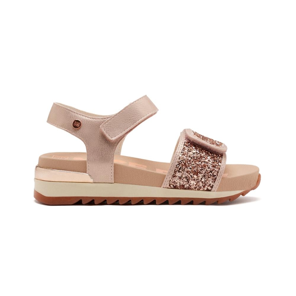 Gioseppo, Sandale din piele ecologica cu garnitura stralucitoare Stow, Auriu rose, 31 EU