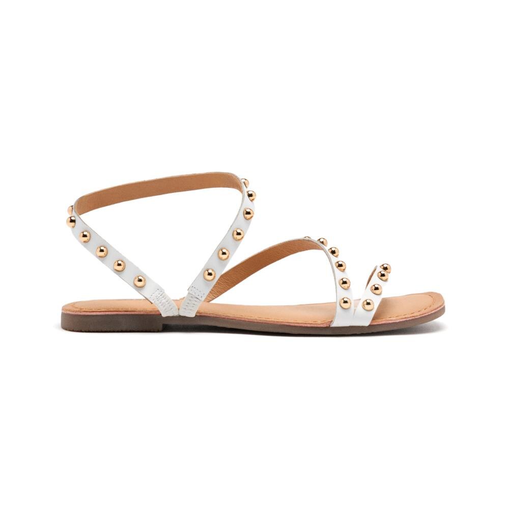 Gioseppo, Sandale din piele cu tinte Necedah, Alb, 37