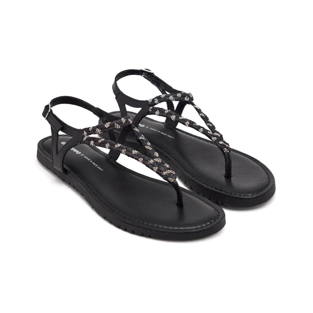 Gioseppo, Sandale din piele cu bareta separatoare Limington, Negru, 37