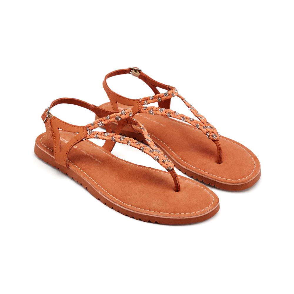 Gioseppo, Sandale din piele cu bareta separatoare Limington, Portocaliu, 37