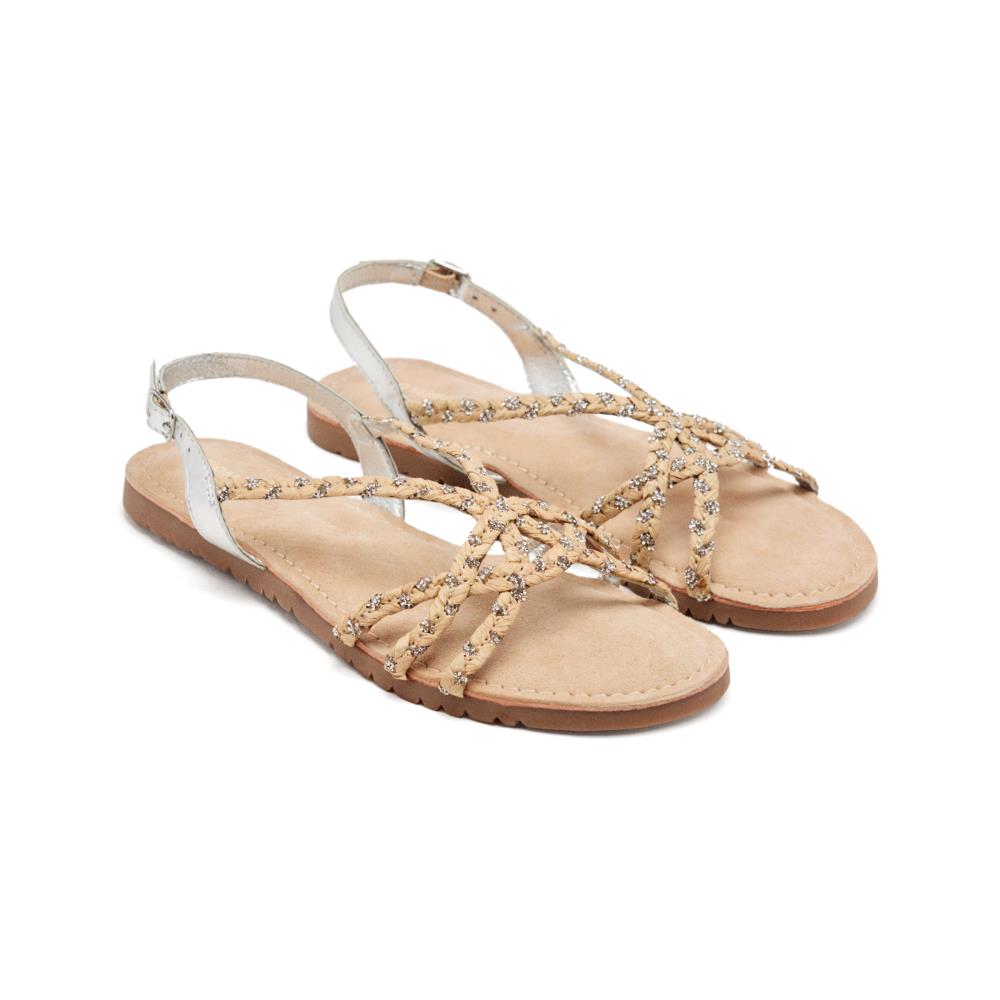 Gioseppo, Sandale cu aplicatii cu strasuri Wiota, Bej, 37