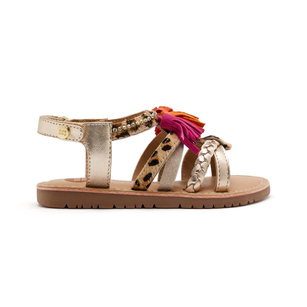 Gioseppo, Sandale cu talpa plata si catarama, Multicolor, 39 EU