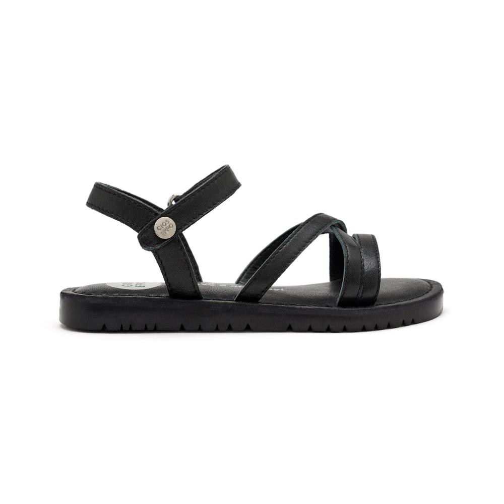 Gioseppo, Sandale din piele cu inchidere velcro si model uni, Negru, 32 EU
