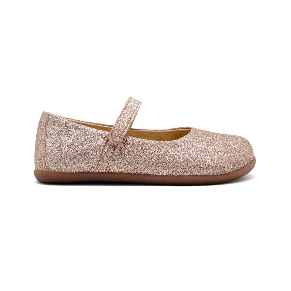 Gioseppo, Balerini cu inchidere velcro si aspect stralucitor, Auriu rose, 24 EU