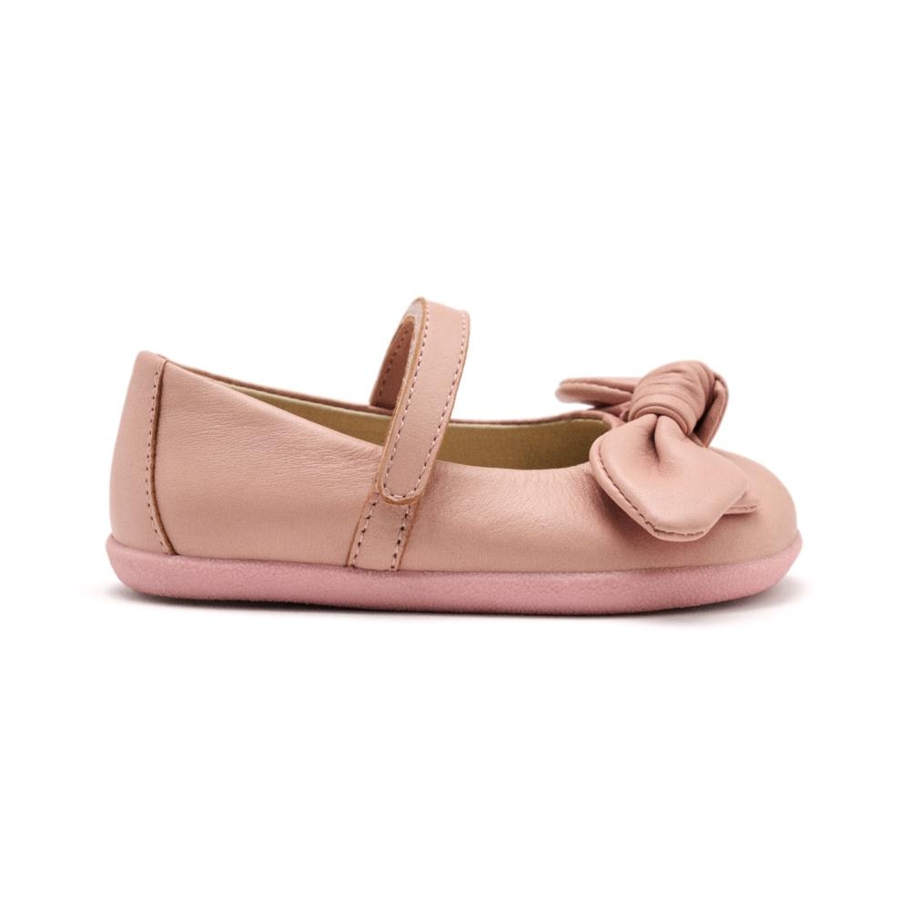 Gioseppo, Balerini din piele cu inchidere velcro si model cu funda, Roz, 22 EU