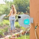 Tambur pentru furtun de gradina retractabil, Outsunny, tambur de furtun de perete rotativ la 180°, tambur pentru furtun automat cu sistem de blocare si 7 jeturi de irigare din PP, gri
