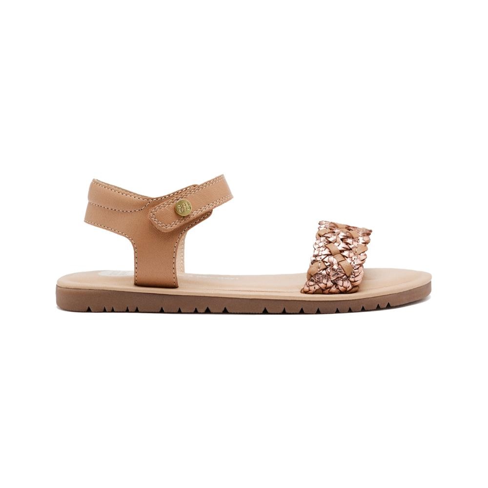 Gioseppo, Sandale din piele cu garnituri rasucite, Auriu rose, 39 EU