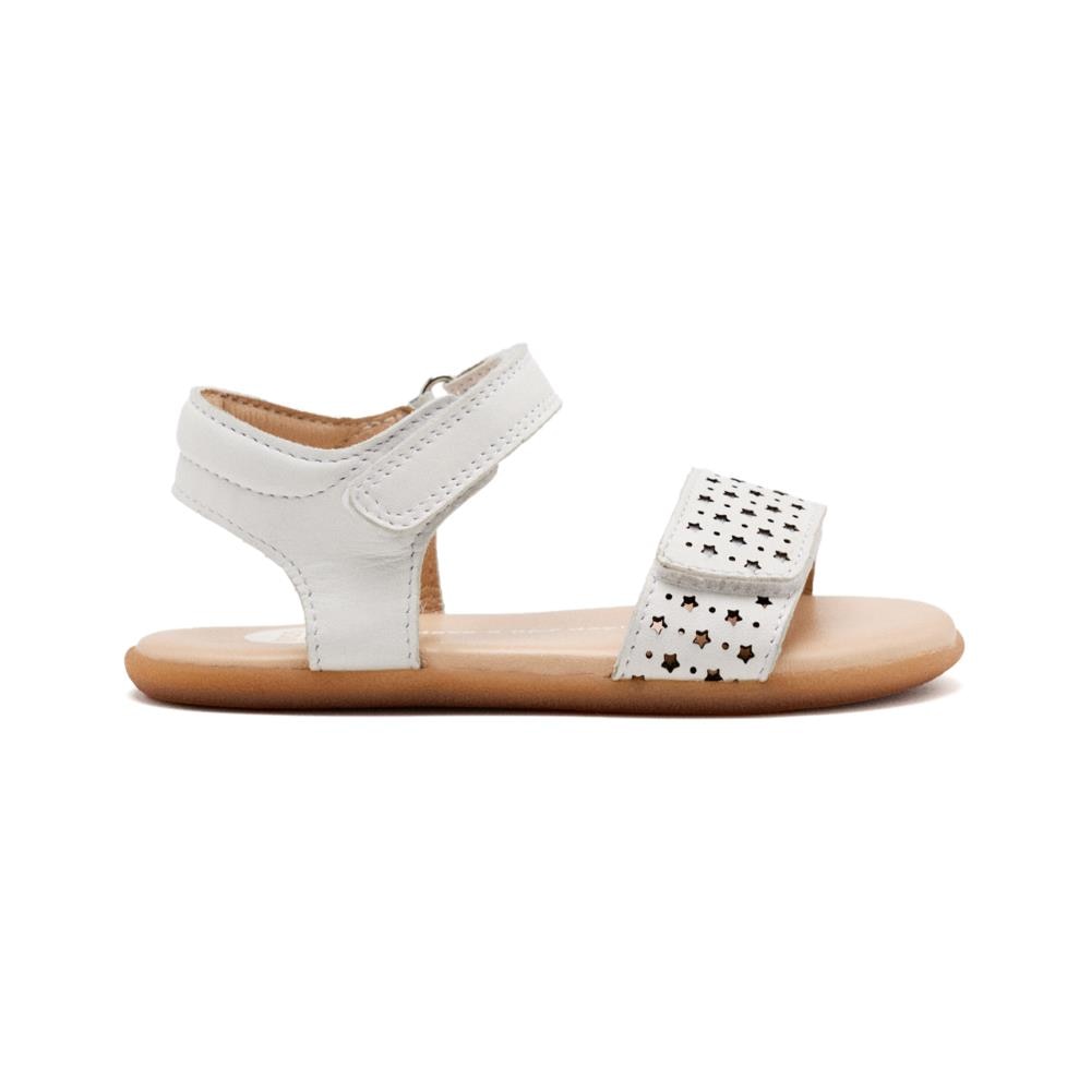 Gioseppo, Sandale din piele cu perforatii, Alb, 25 EU