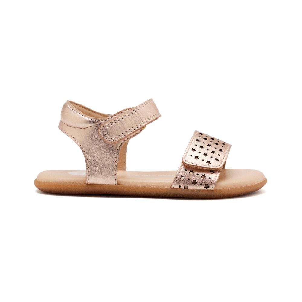 Gioseppo, Sandale din piele cu perforatii, Auriu rose, 23 EU