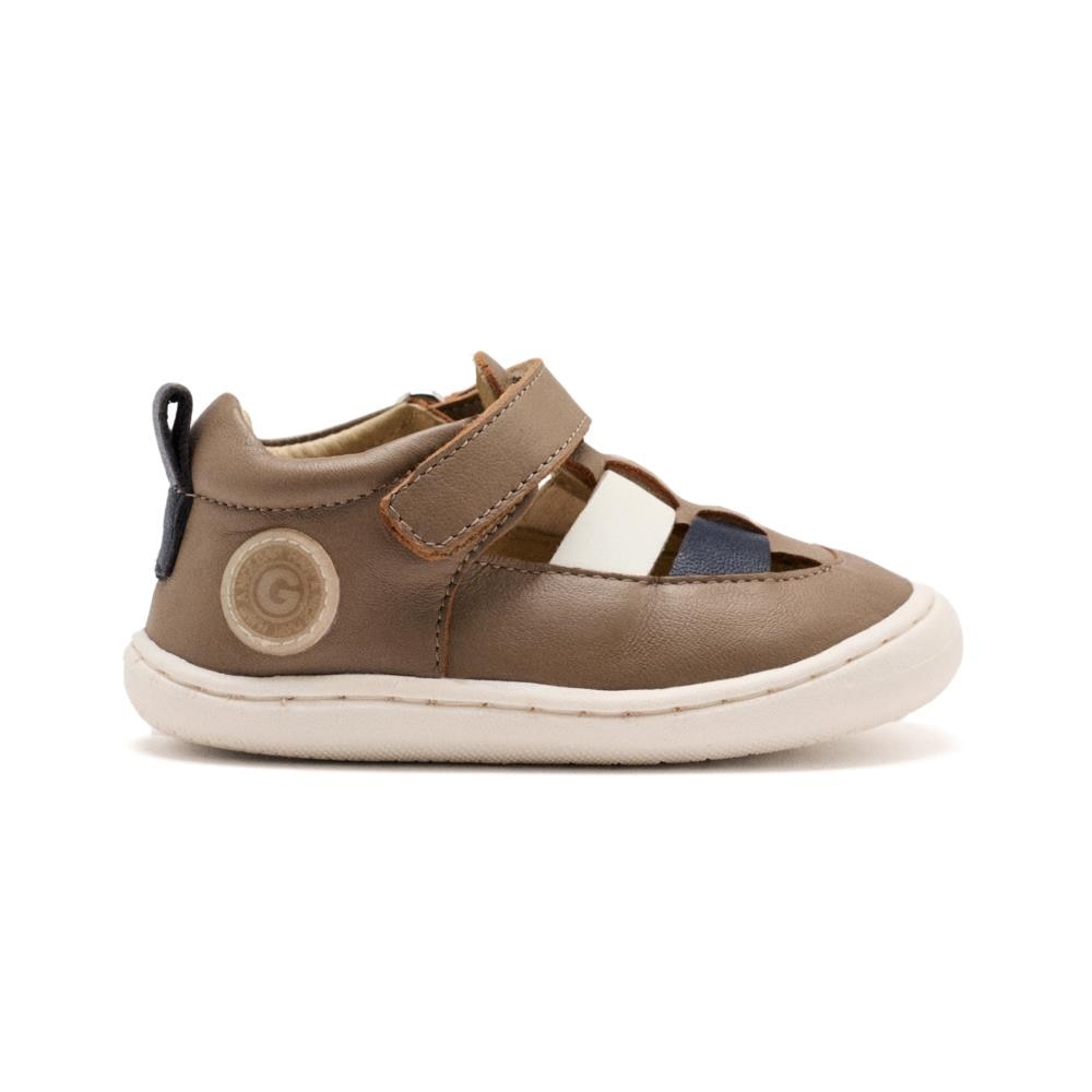 Gioseppo, Sandale din piele cu inchidere velcro, Maro taupe, 23 EU