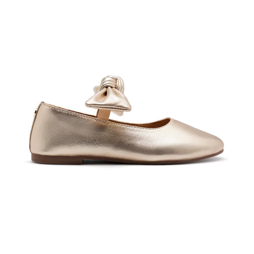 Gioseppo, Balerini din piele cu funda, Auriu, 26 EU