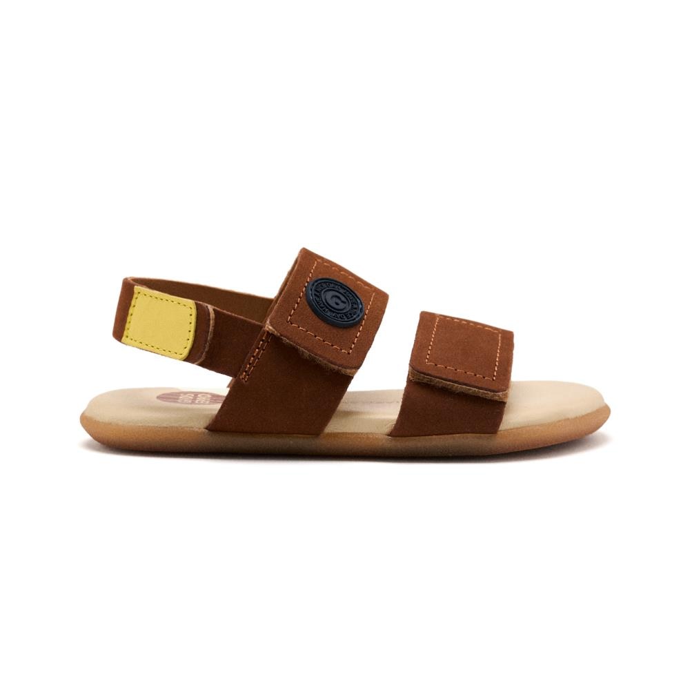 Gioseppo, Sandale din piele cu inchidere velcro Lenroot, Caramel, 24 EU