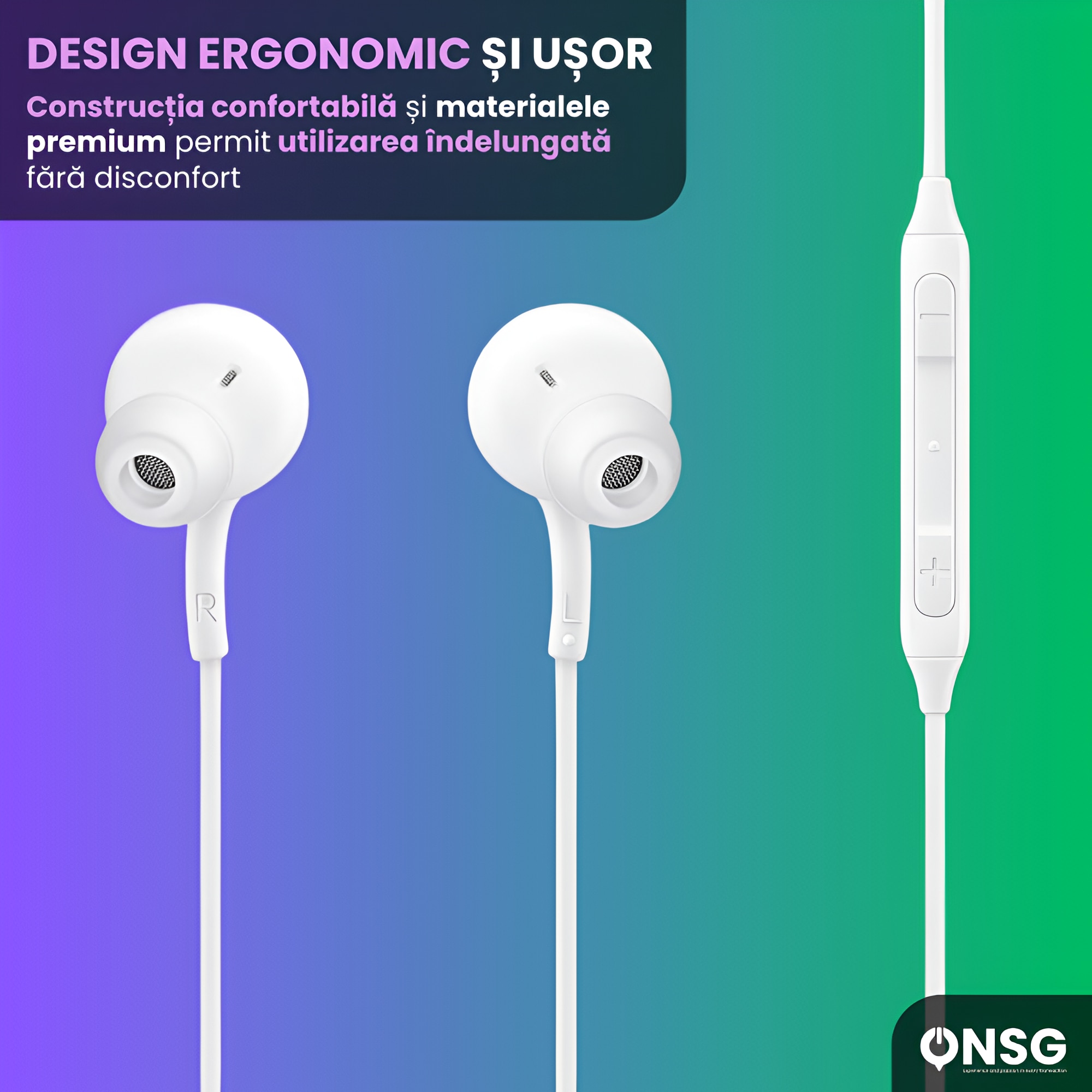 Casti pentru Samsung USB Type-C EO-IC100, by ONSG®, Sunet Premium Calibrat de AKG, Design Ergonomic, Difuzoare Dual-Way, Microfon Integrat, Conectivitate Stabilizata, Accesorii Audio, Culoare Alb