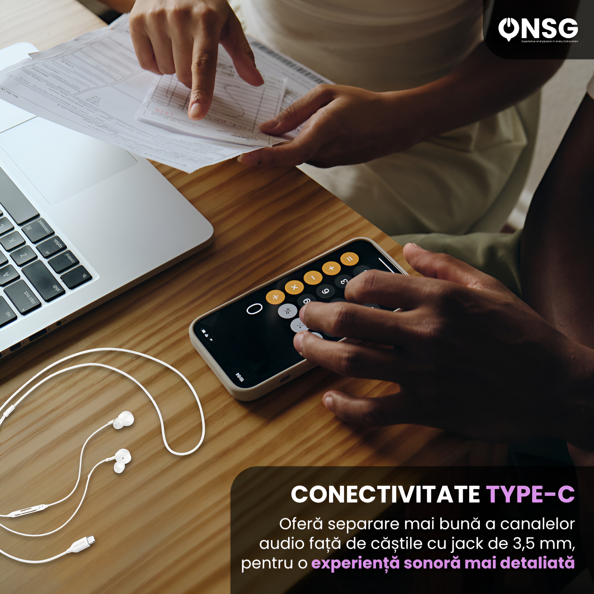 Casti pentru Samsung USB Type-C EO-IC100, by ONSG®, Sunet Premium Calibrat de AKG, Design Ergonomic, Difuzoare Dual-Way, Microfon Integrat, Conectivitate Stabilizata, Accesorii Audio, Culoare Alb