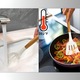 Set Premium Ustensile de Bucatarie pentru Gatit, 12 Piese din Silicon cu Manere din Lemn Bambus Ergonomice, Durabile, Sigur pentru Alimente, Rezistente la Temperaturi Inalte, Usor de Curatat si Organizat, Alb