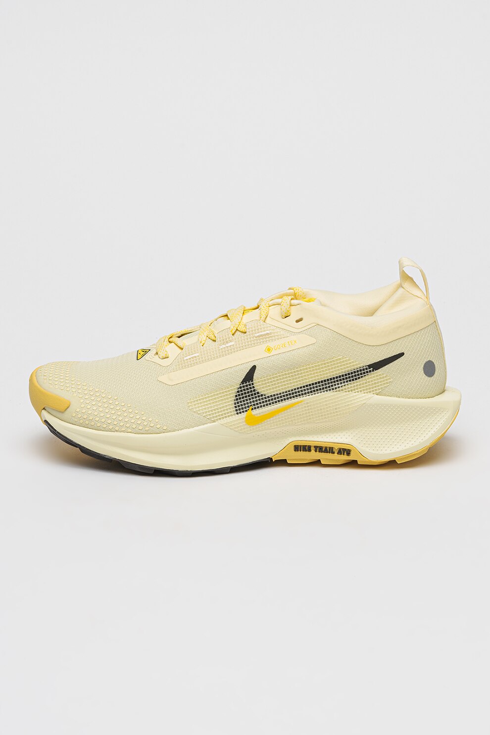 Nike, Pantofi Pegasus Trail 5 GTX impermeabili din material textil, pentru alergare, Negru, Galben pal, 8